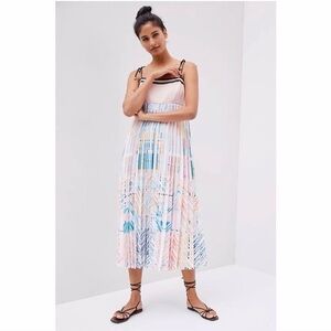 Anthropologie Pastel Pleated Midi Dress